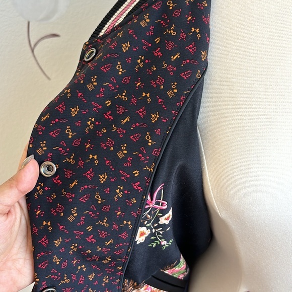 Coach Bow and Flower Printed Reversible Varsity Jacket - Picture 7 of 13